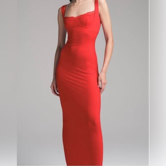 soft lounge lace tank dress cherry skimd - Picture 6 of 7